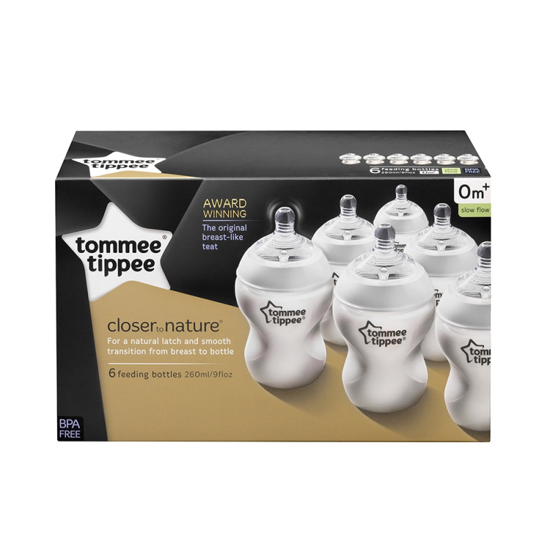 Tommee Tippee Closer to Nature 260mL 奶瓶6個裝