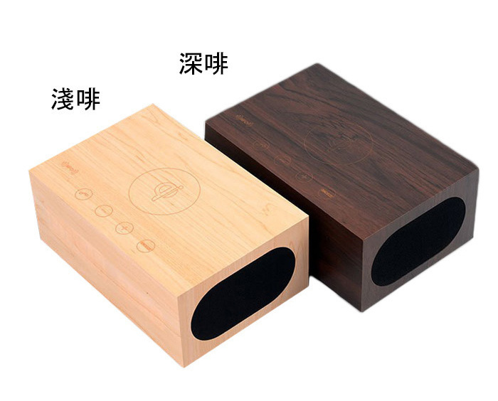 Qi 多功能木質觸控鬧鐘喇叭及無線充電器 [2色]