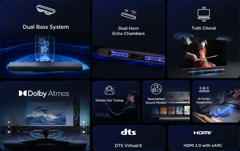 TCL S45H 2.0 聲道專業超重低音Soundbar (2024) Dolby Atmos