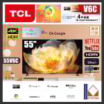 TCL 4K Google TV (送 藍牙耳筒, 掛牆架) 4K高清智能電視 V6C (2025) [4尺寸]【500萬下載 x 雙11】