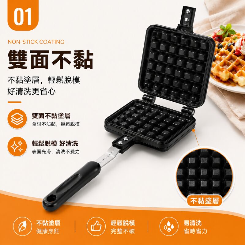 Waffle 華夫餅烤盤(適用於明火) │格仔餅三明治模具│蛋糕鬆餅烤盤│早餐下午茶焗盤