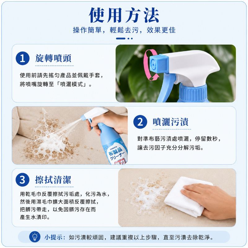 布藝清潔劑(400g)│免水洗沙發地毯清潔噴劑│科技布床墊免拆乾洗劑