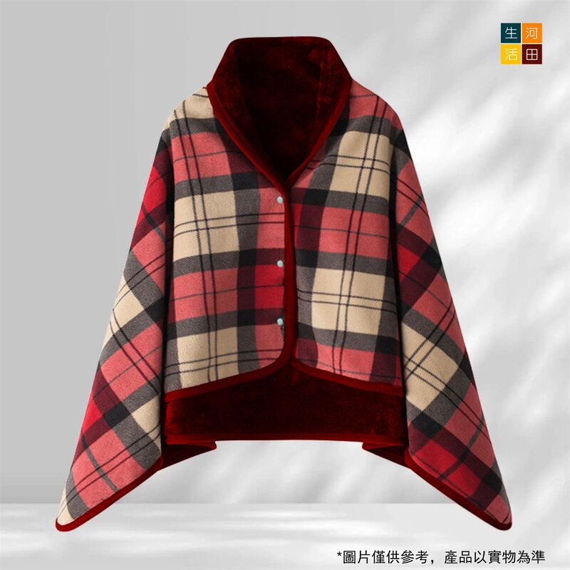 辦公室午休毯搖粒絨披肩(紅格子)(80cm *130cm)│午睡毯│多用途毛毯│冬季厚款保暖