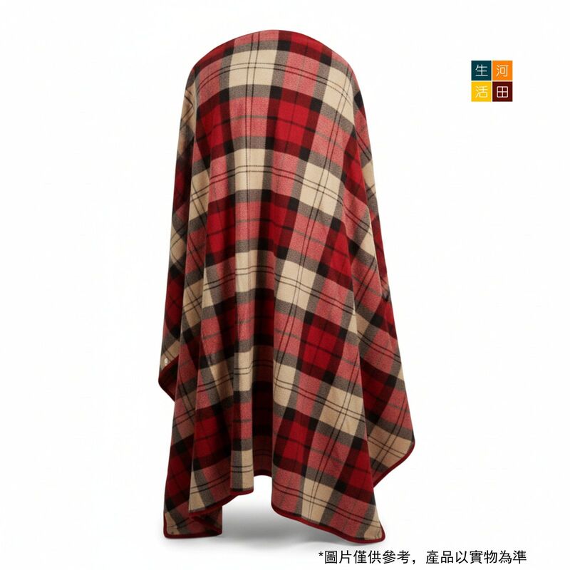 辦公室午休毯搖粒絨披肩(紅格子)(80cm *130cm)│午睡毯│多用途毛毯│冬季厚款保暖