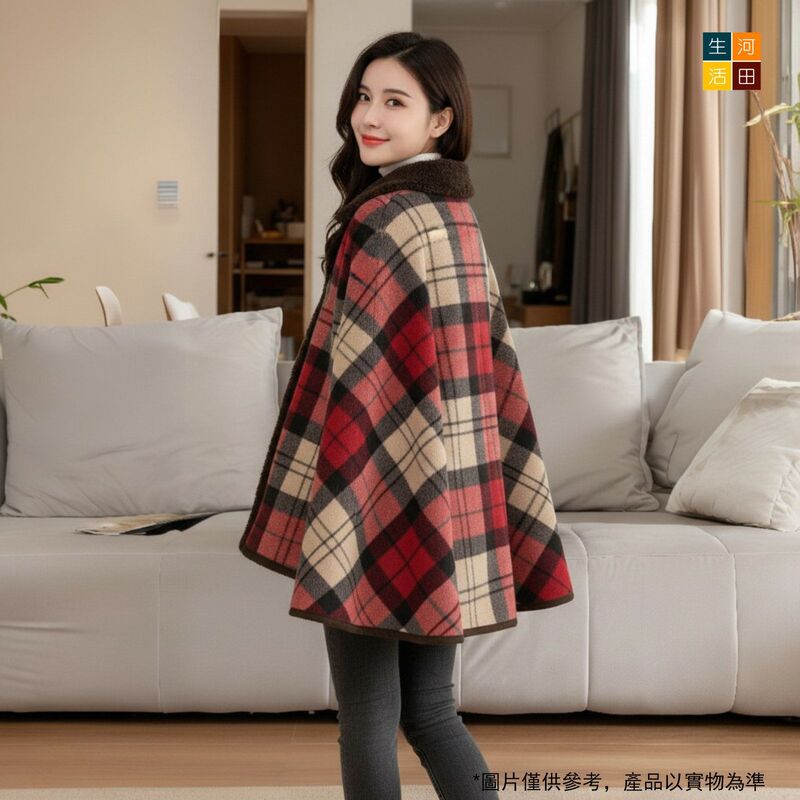 辦公室午休毯搖粒絨披肩(紅格子)(80cm *130cm)│午睡毯│多用途毛毯│冬季厚款保暖