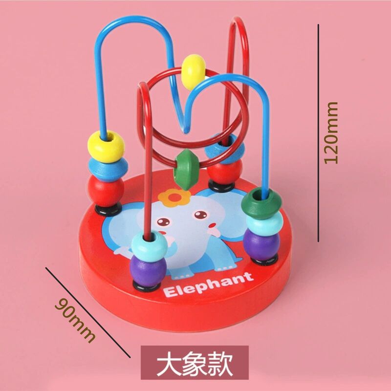 木質小繞珠玩具(大象)│幼兒兒童顏色認知玩具│智力開發│早期教育玩具