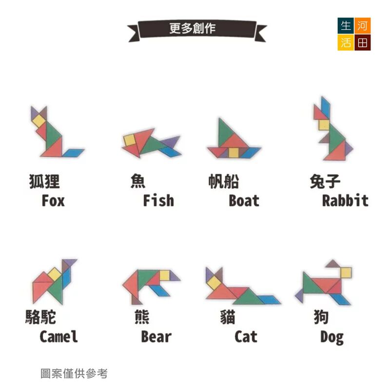 輕巧木製七巧板│智力拼圖│兒童小學生拼圖│七彩拼板木製玩具│幼兒早期教育益智玩具