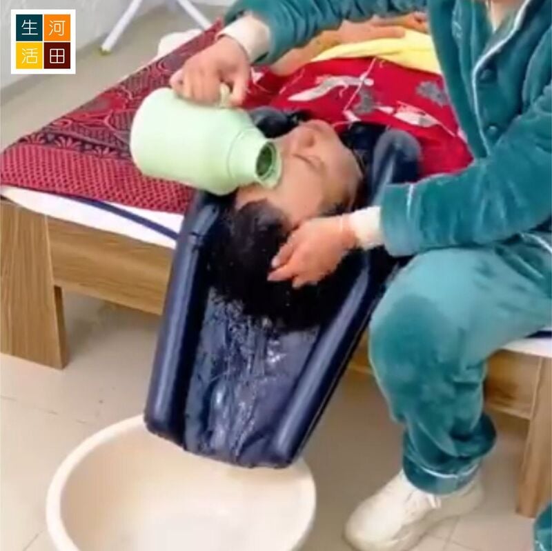 充氣洗頭枕│家用護理坐月孕婦臥床洗髮盆│床頭懶人洗頭│成人兒童適用