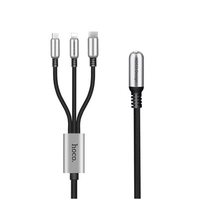 Hoco 一拖三快速充電數據線(Micro usb + Lightning + Tyce C)