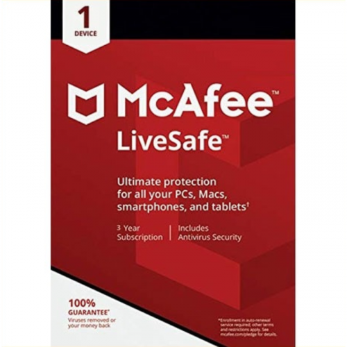 McAfee LiveSafe 邁克菲全方位即時保護丨無限設備1年