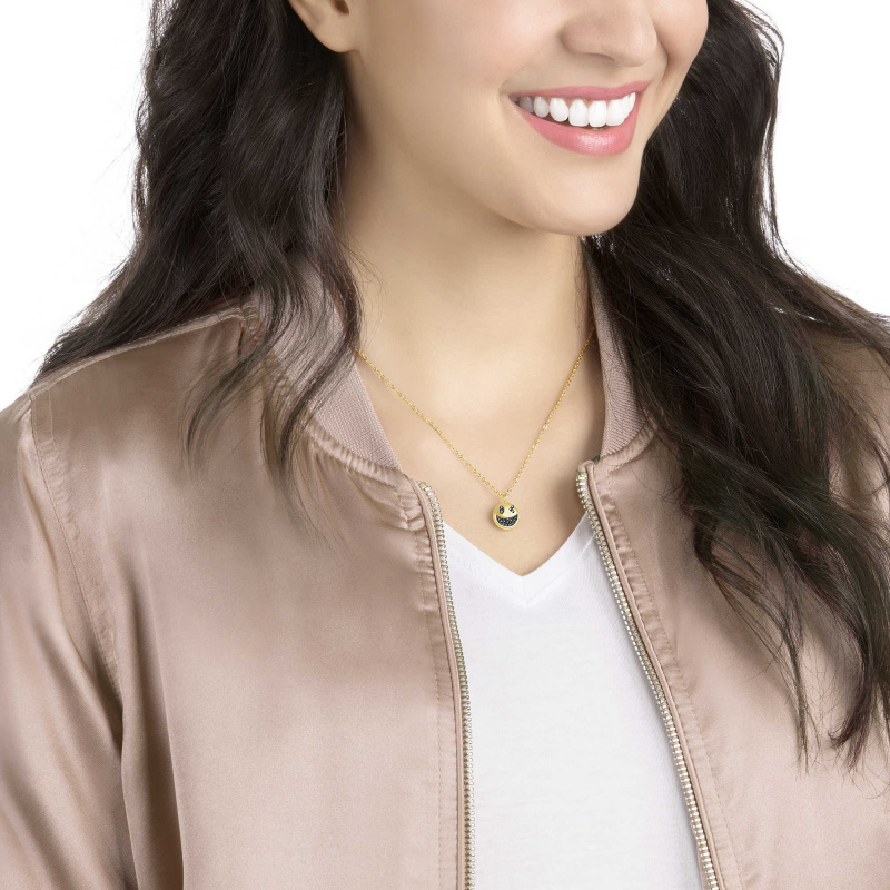 Swarovski HUMORIST WINK 活潑笑臉金色頸鏈 (5289556)