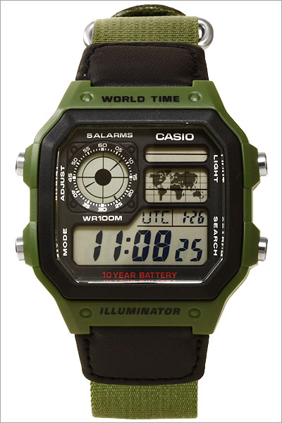 CASIO AE-1200 經典世界地圖十年電力手錶 [5款]