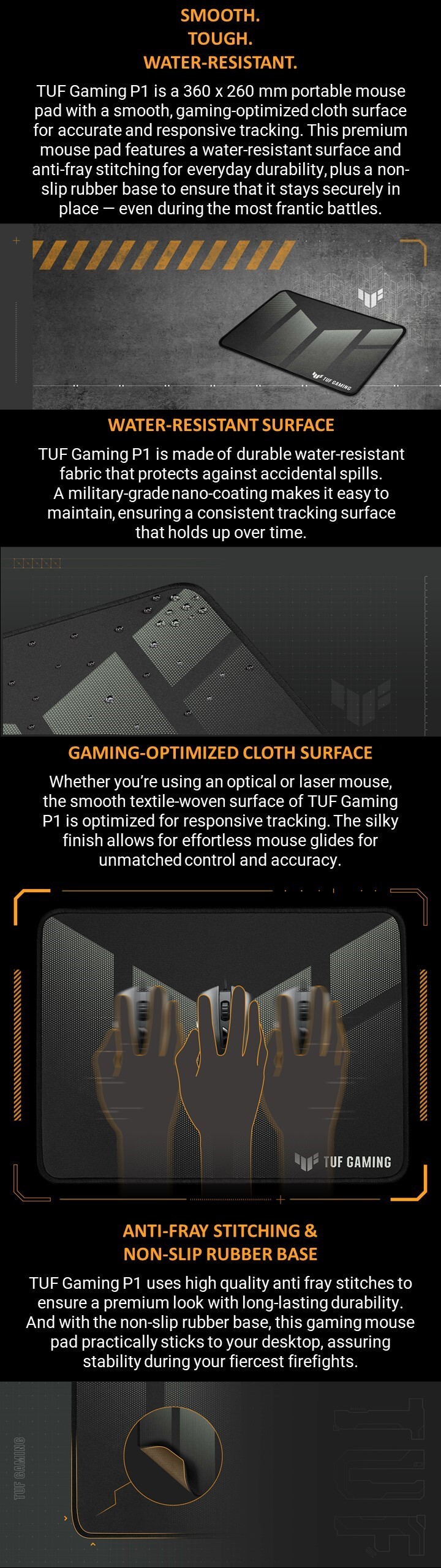 ASUS P1 TUF Gaming 遊戲滑鼠墊 2 ASUS P1 TUF Gaming 遊戲滑鼠墊 1