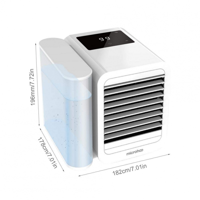 microhoo3in1型台式風扇迷你冷風機加濕和冷卻空氣淨化器
