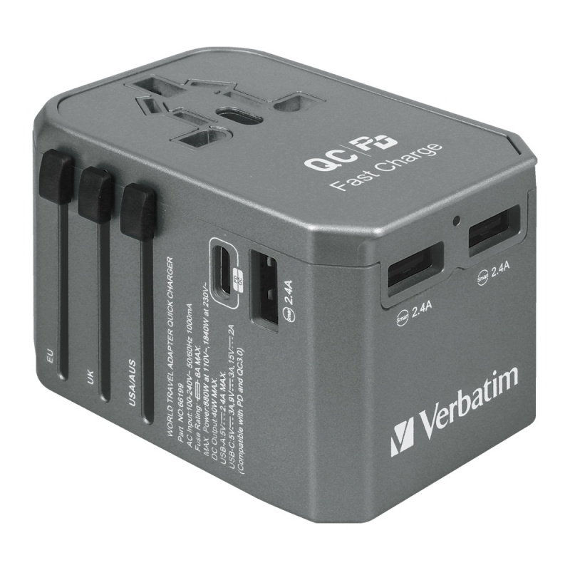 Verbatim 4 Ports 40W PD旅行充電器 [2色]