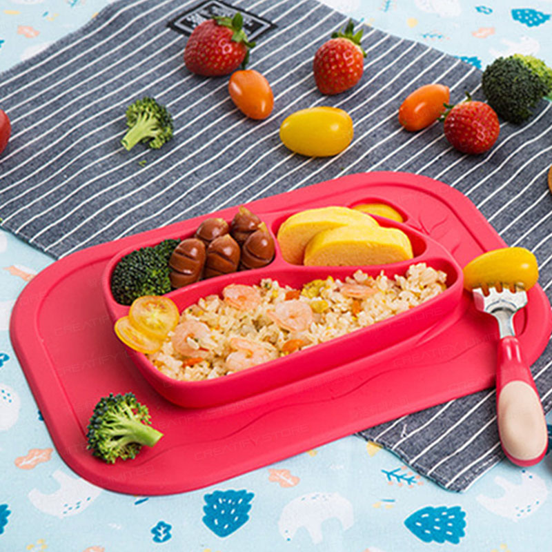 Firgi 鉑矽膠兒童鯨魚造型防滑檯墊餐盤 (韓國製)