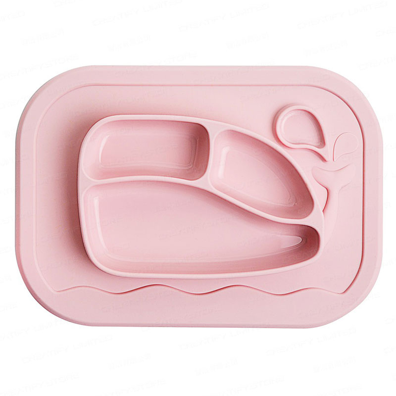 Firgi 鉑矽膠兒童鯨魚造型防滑檯墊餐盤 (韓國製)