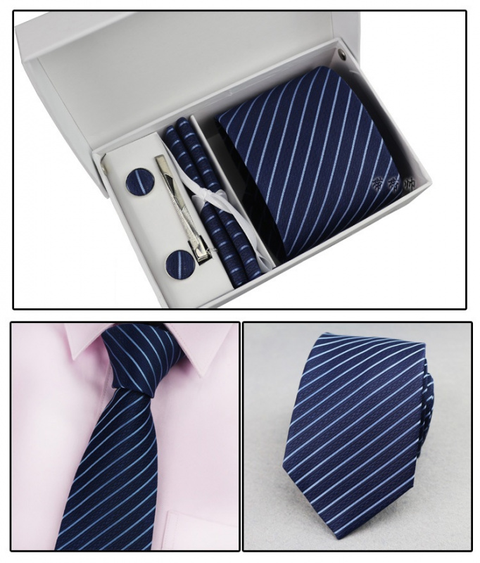 父親節精選禮盒套裝 (領帶、領帶夾、袋巾、袖口鈕)