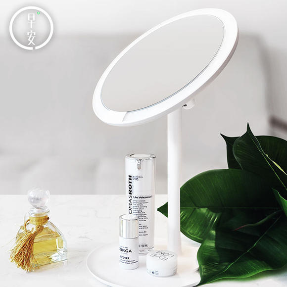 小米 AMIRO高清日光LED化妝鏡MINI 系列-充電版，USB充電，一鍵調節低中高三種亮度