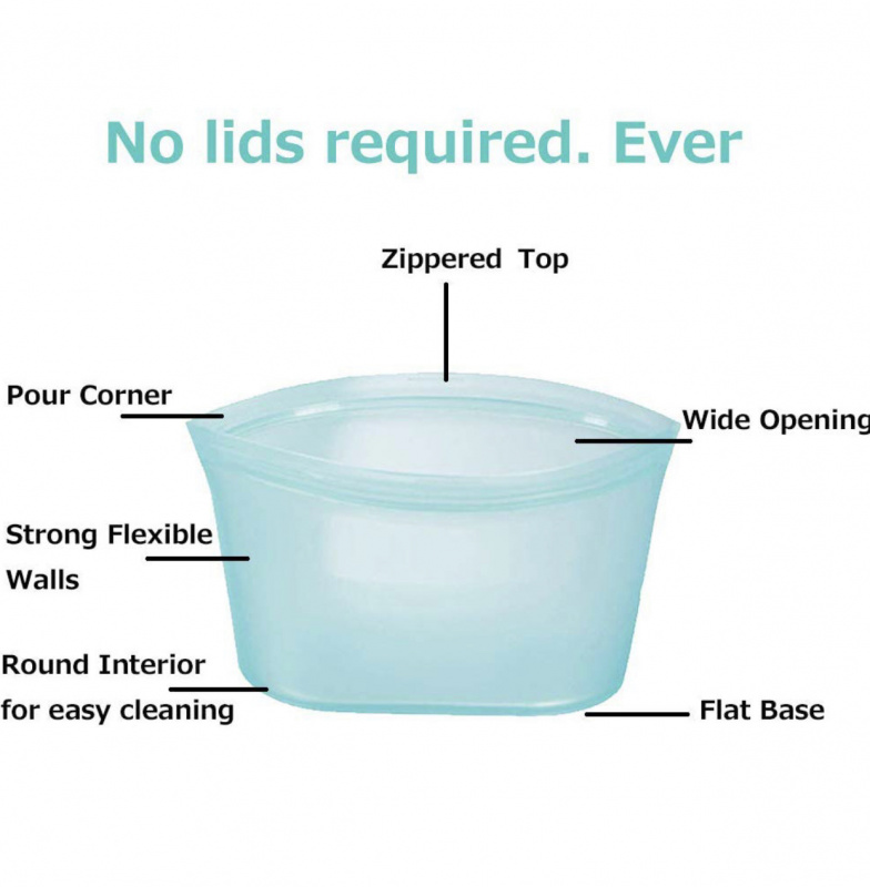 環保矽膠拉鍊式食物儲存保鮮袋