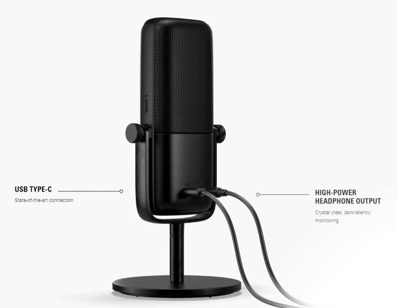 Elgato WAVE:3 - (BLACK / WHITE) Premium Microphone and Digital Mixing Solution