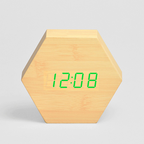 TSK - 時尚創意LED木質靜音電子鬧鐘