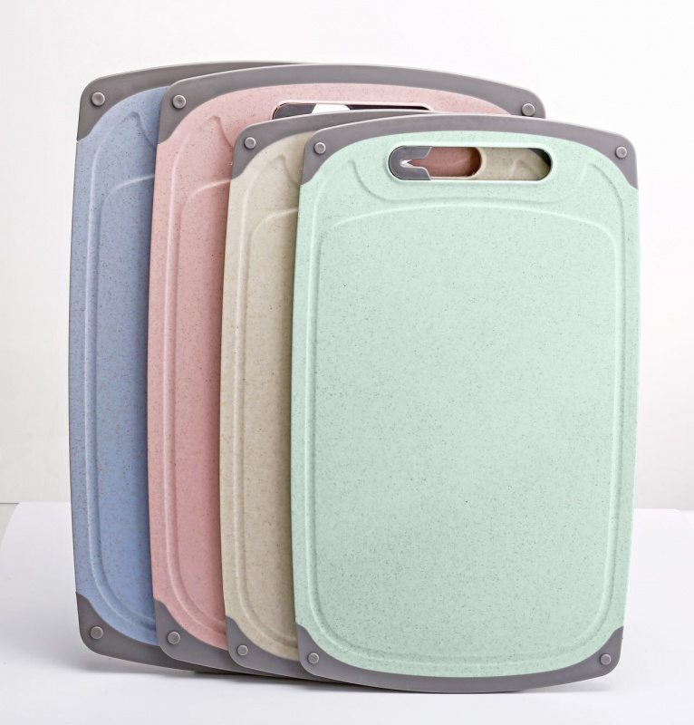 環保小麥秸稈小砧板 設有 磨刀、磨蓉、絕對是廚房的好幫