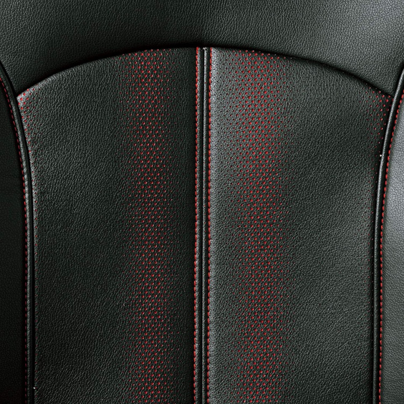 日本 汽車用豪華皮質紅黑座椅套
