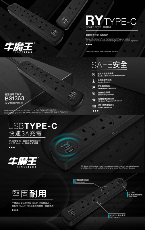 牛魔王 RY40C USB-C 電源插座