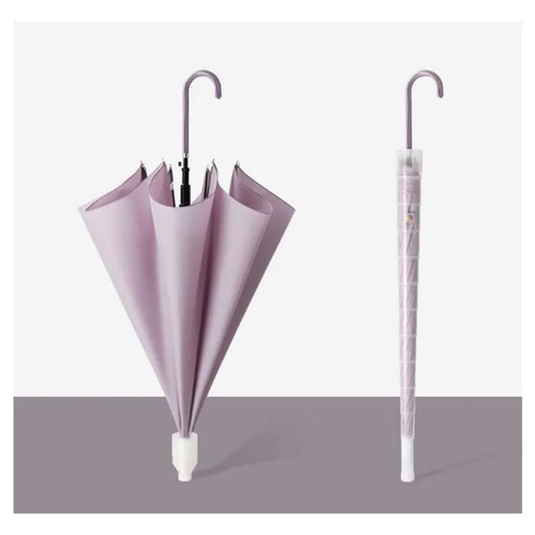 日系簡約自帶防水套16骨長柄雨傘Umbrella