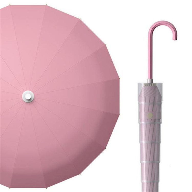 日系簡約自帶防水套16骨長柄雨傘Umbrella