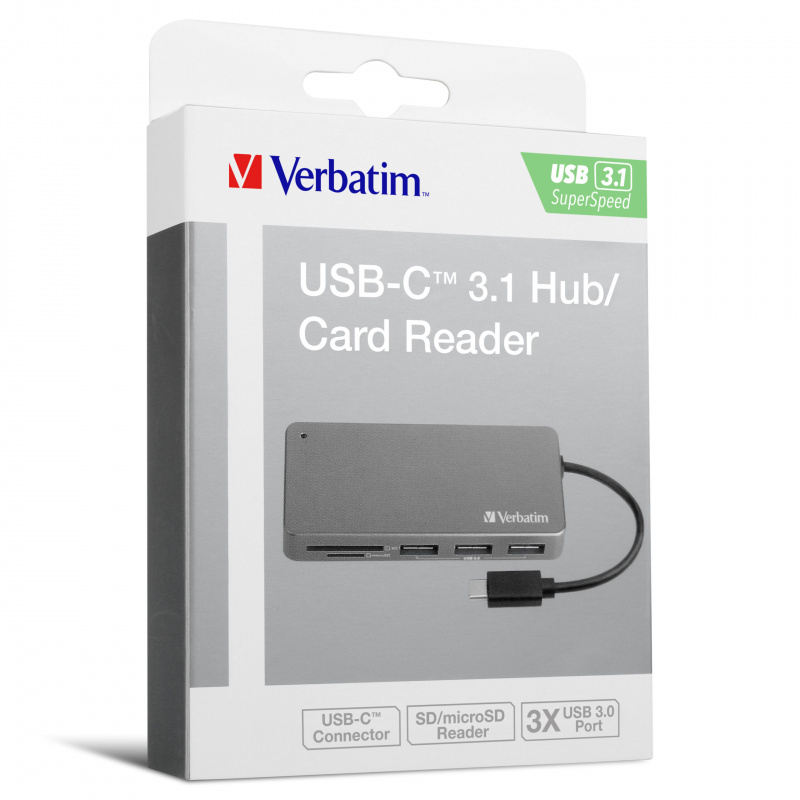 Verbatim - USB-C 3.1 Hub/Card Reader (65679)