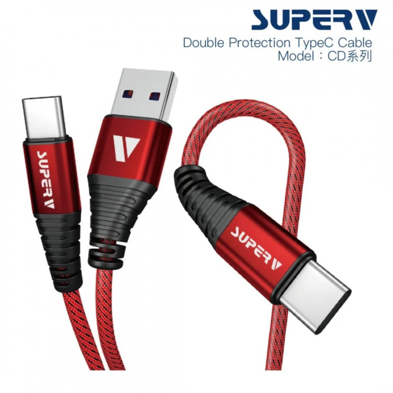SuperV 充電及數據傳輸 USB2.0 TypeC線 1米 [全新貨品 一年保用]