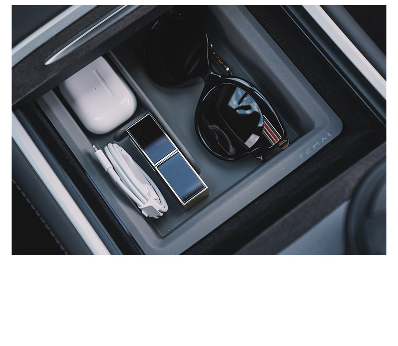 (新車建議) TEMAI特麥小冰盒適用特斯拉Model3Y 水杯位/ 中控儲物盒矽膠雙層收納盒配件 (新車建議) TEMAI特麥小冰盒適用特斯拉Model3Y 水杯位/ 中控儲物盒矽膠雙層收納盒配件