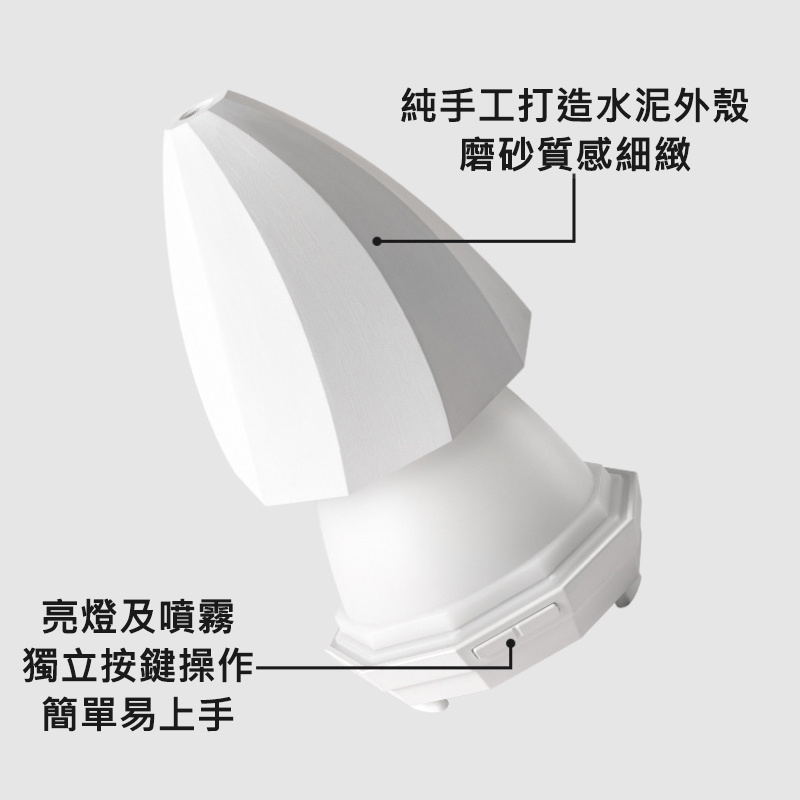 純手工菱形水泥罩 香薰冷霧擴香器 不加熱 擴香同時衡濕 帶夜燈