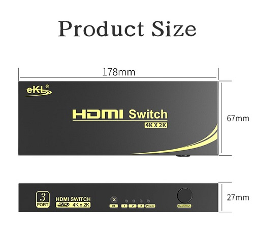 eKL-31HN ( 3入1出 4K HDMI 2.0 Ver 切換器)