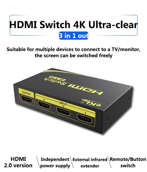 eKL-mini31HN ( 3入1出4K HDMI 2.0 Ver. Switch )