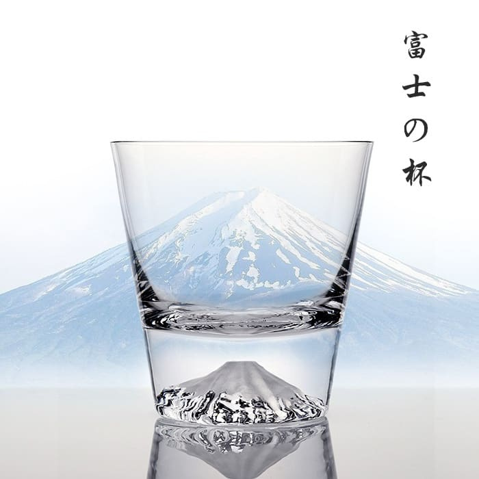日本富士山水晶玻璃杯