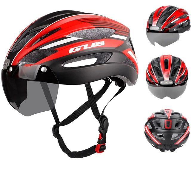 GUB K100 Plus 單車/公路頭盔 帶風鏡 太陽檔 前後尾燈
