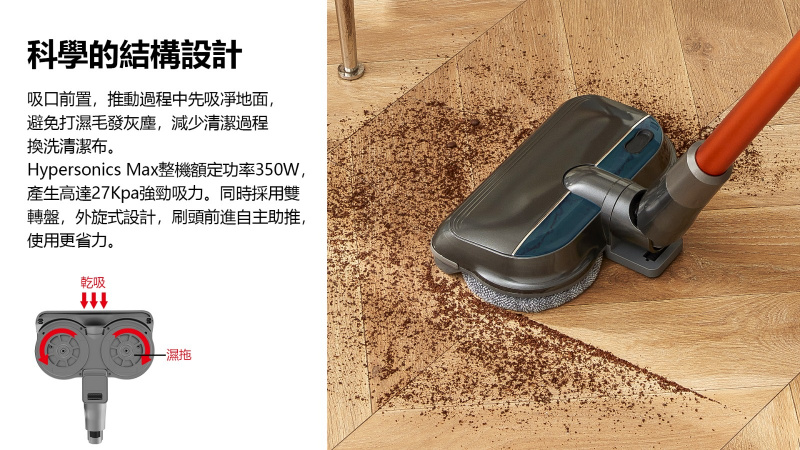 [ 全港免運費 行貨15個月保養 ] Airbot Hypersonics MAX 拖地吸塵二合一無線吸塵機 33000Pa