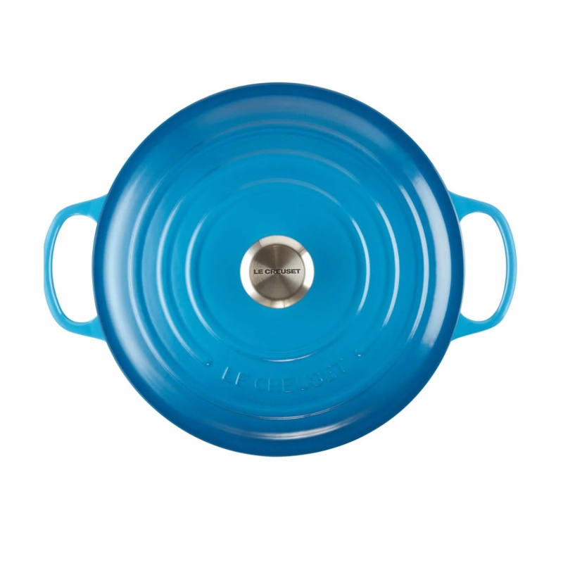 Le Creuset - 琺瑯鑄鐵媽咪鍋 26厘米 馬賽藍 Marseille 深炒鍋 4.1L (黑色內鍋) 21114262000430 平行進口