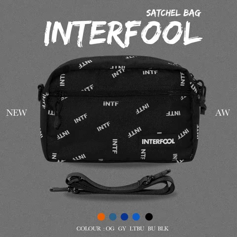 INTERFOOL原創品牌大容量INTF系列尼龍防潑單肩斜跨包