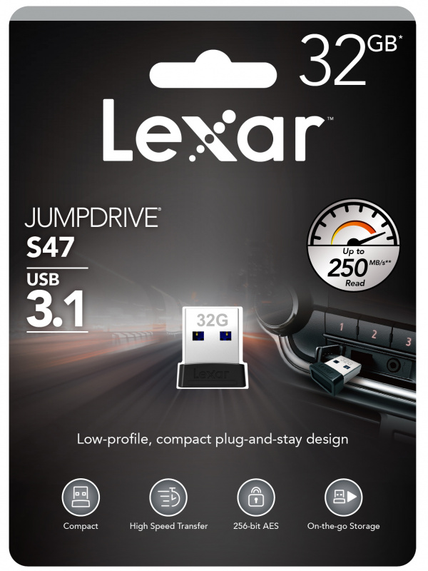 LEXAR JUMPDRIVE S47 USB3.1 迷你手指【原廠行貨】