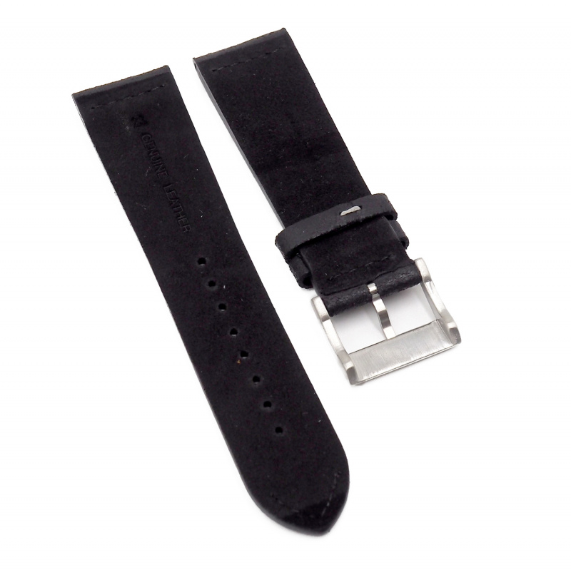 23mm 黑色油蠟猄皮復古錶帶