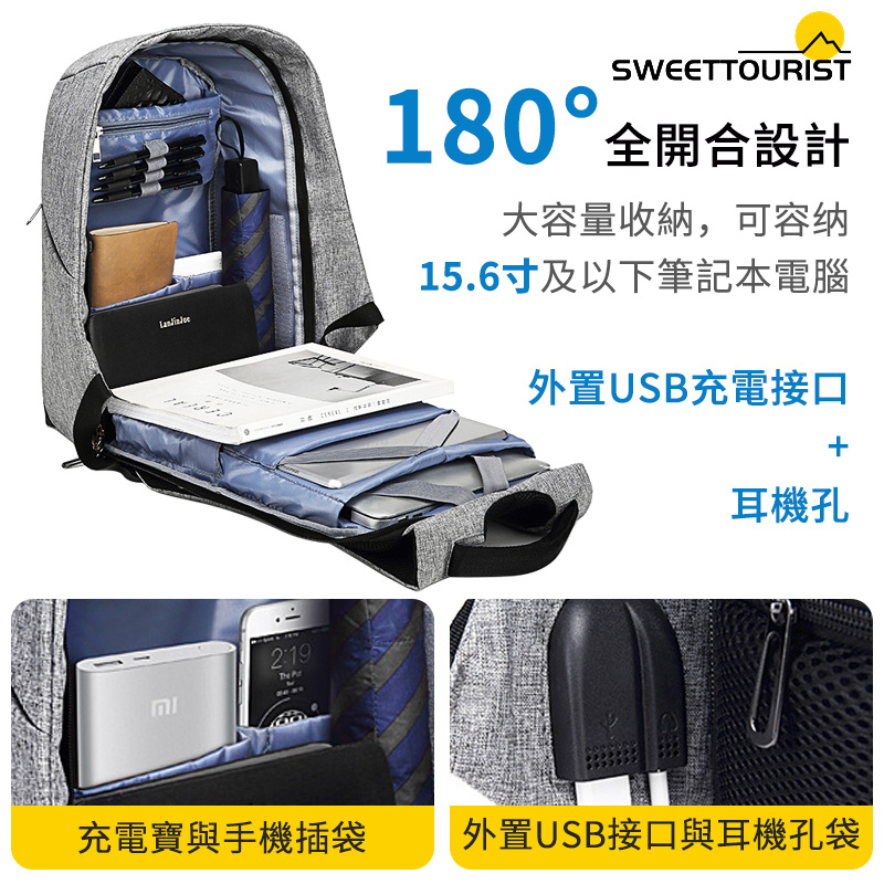 SWEET TOURIST VibeSafe 商務防水防盜雙肩背包【6色】 