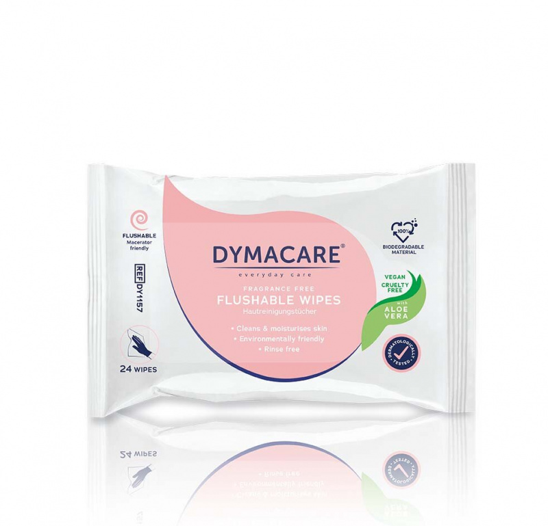 Dymacare-皮膚清潔濕巾（可沖式） (24片/包)