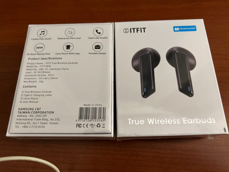(全港包郵)SAMSUNG C&T ITFIT True Wireless Earbuds 半入耳式真無線藍牙耳機 ITFITT836