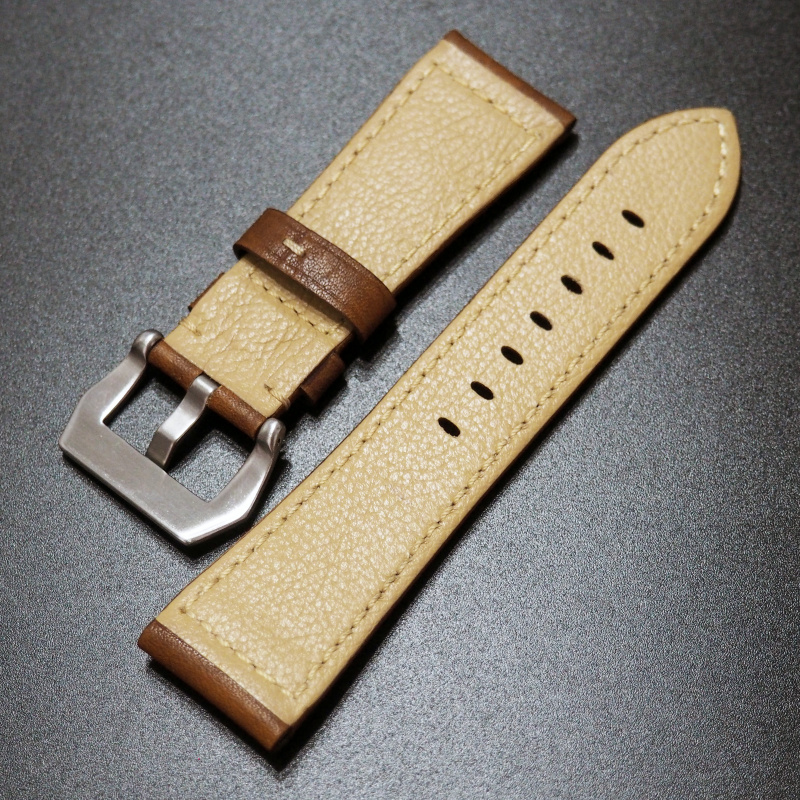 26mm Panerai Style 棕色優質牛皮錶帶