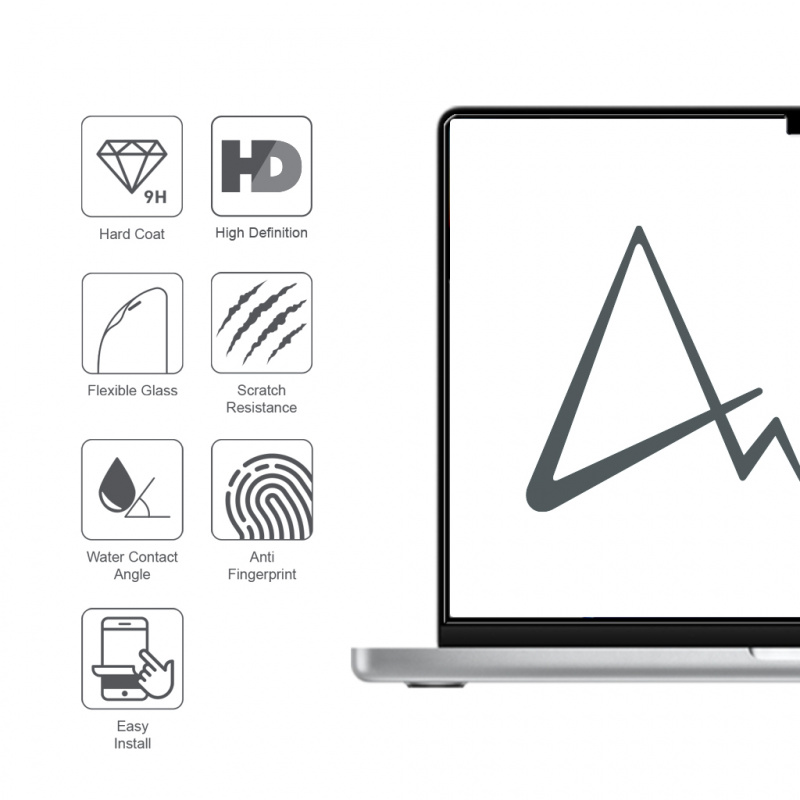ARMOR MacBook Pro 14" / 16" 軟性玻璃9H 高清螢幕保護貼