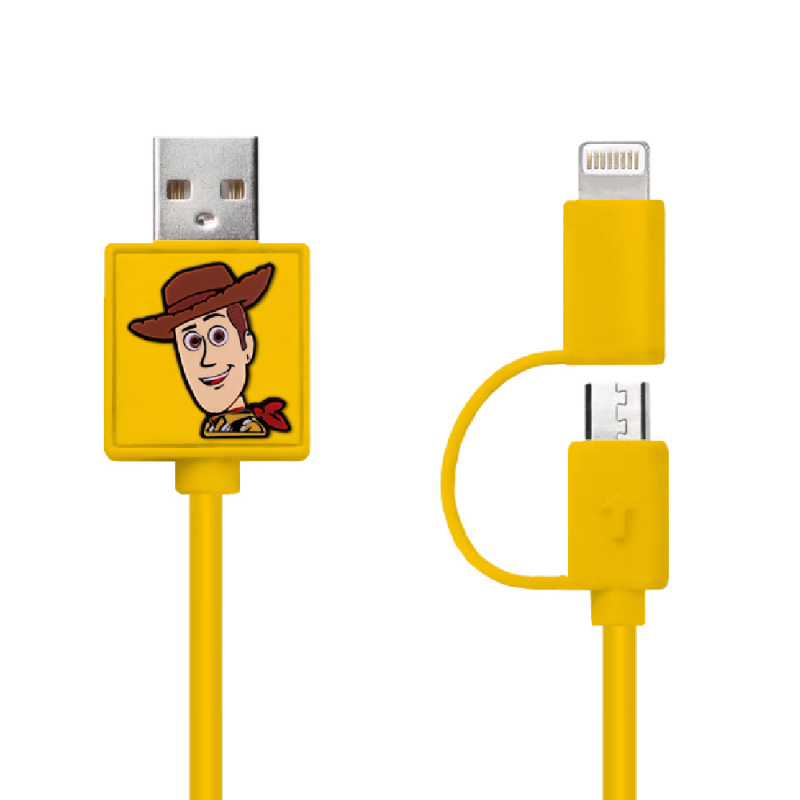 Toy Story 二合一快充傳輸線(Type C + Micro USB / Lightning + Micro USB)